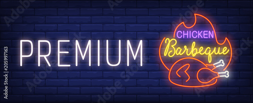 Chicken barbeque neon sign 