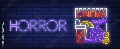 Horror night neon sign