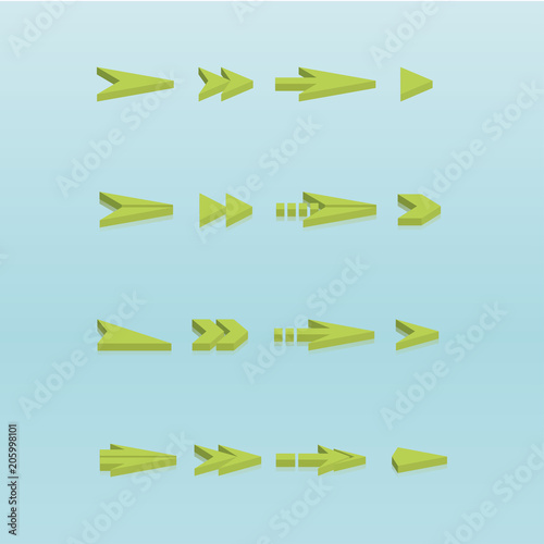 set the arrow design is isolated blue background