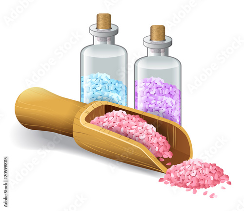 Realistic vector illustration of spa salts