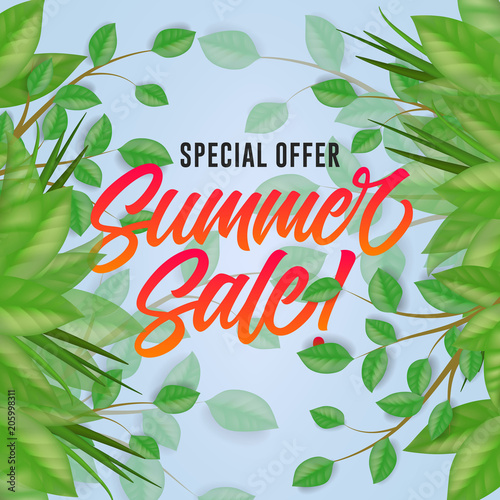 Special offer lettering with leaves