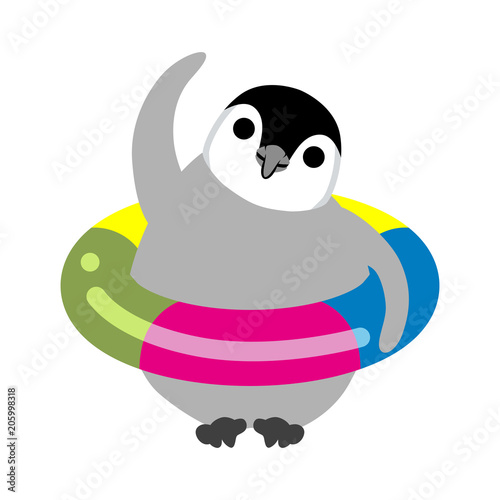 Fototapeta Naklejka Na Ścianę i Meble -  Exercising Baby Emperor Penguin