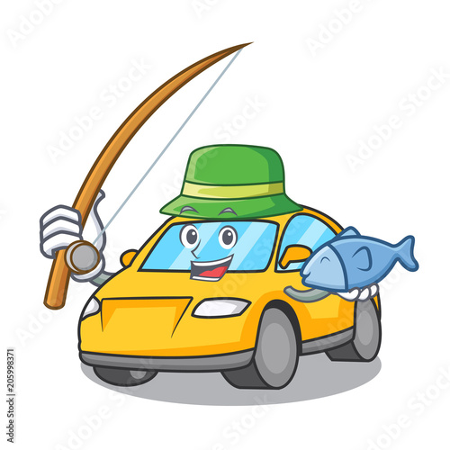 Fishing taxi character mascot style