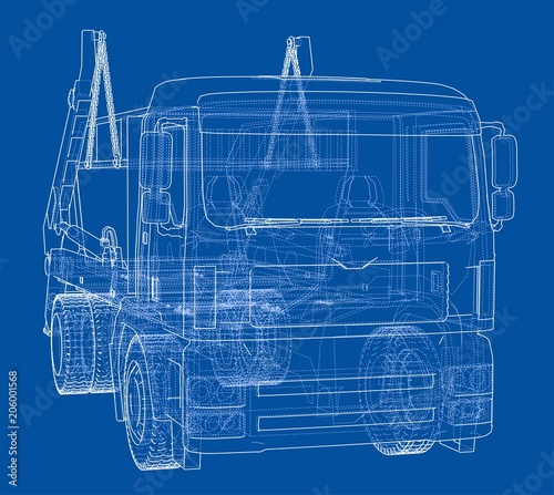 Garbage truck concept. Vector