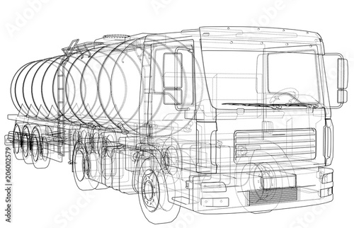 Truck with tank concept. Vector