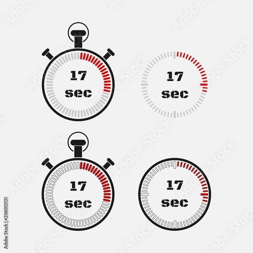 Timer 17 seconds on gray background .