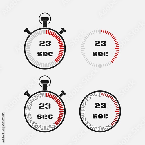 Timer 23 seconds on gray background .