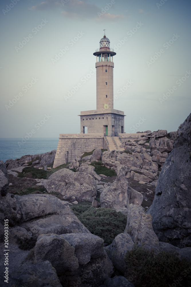 Lighthouse of Punta Nariga, Malpica, La Coruna, Spain.