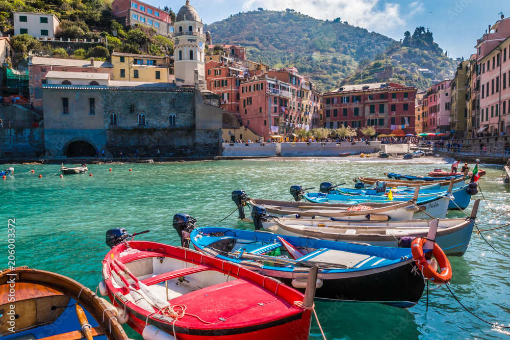The boats in Vernazza town