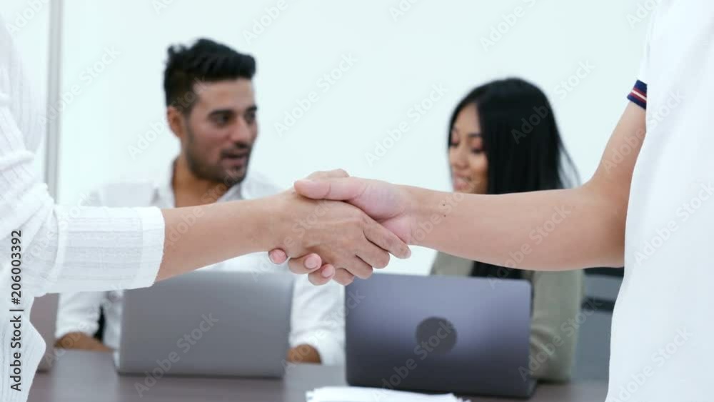 People handshake at meeting room. Business concept. 