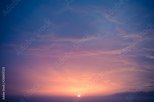 Fototapeta Naklejka Na Ścianę i Meble -  Colorful dramatic sky with cloud at sunset