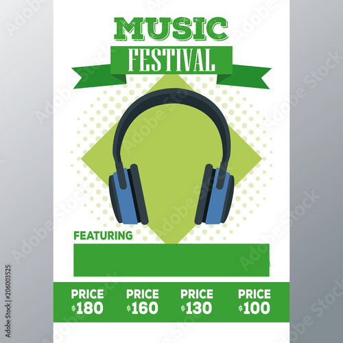 Music festival concert hall flyer vector illustration graphic design