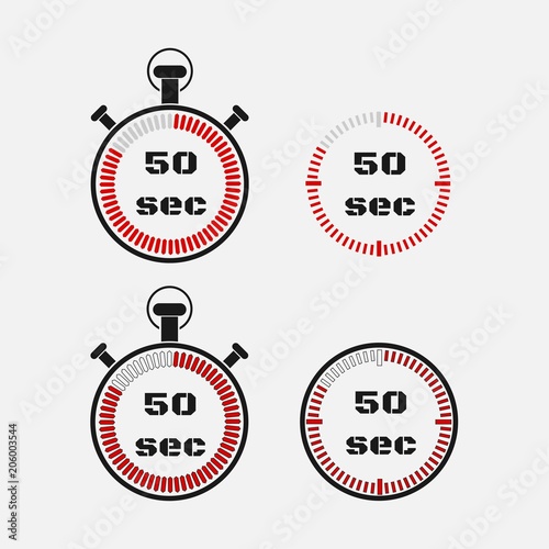 Timer 50 seconds on gray background .