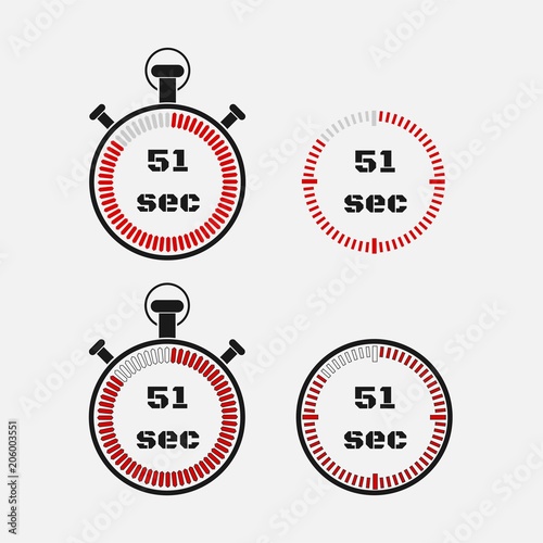 Timer 51 seconds on gray background .