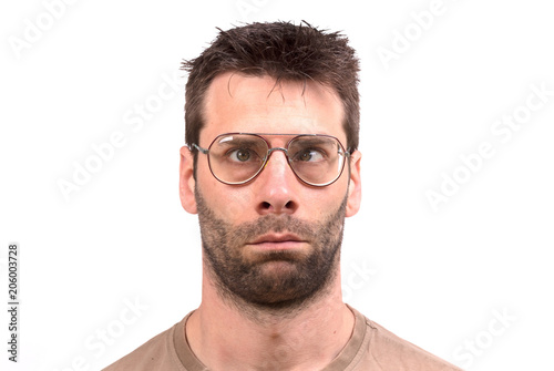 Goofy man with vintage glasses