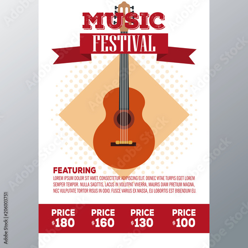 Music festival concert hall flyer vector illustration graphic design