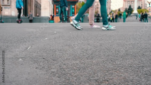 Wallpaper Mural People walking in a crowded city street, timelapse video footage Torontodigital.ca