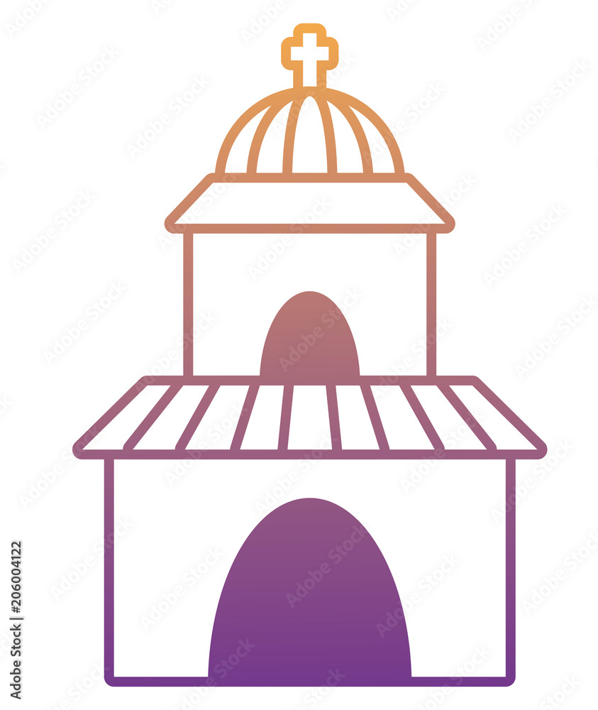 church icon over white background, vector illustration