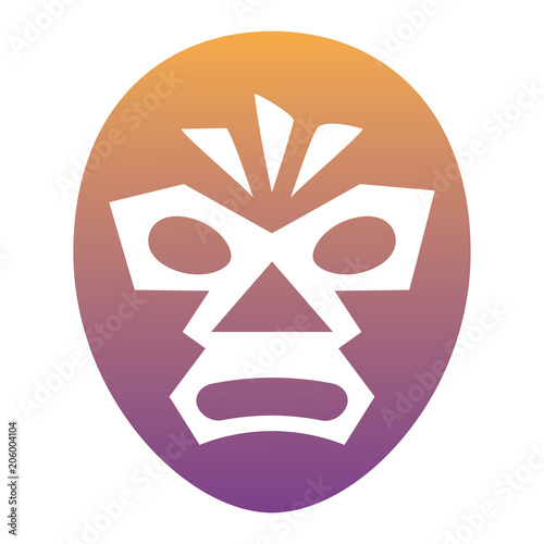 wrestler mask icon over white background, vector illustration