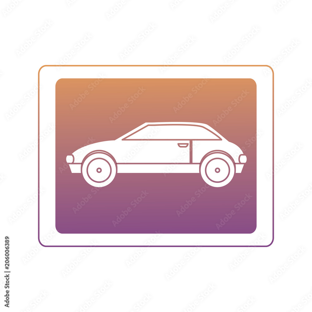 car allowed sign icon over white background, vector illustration