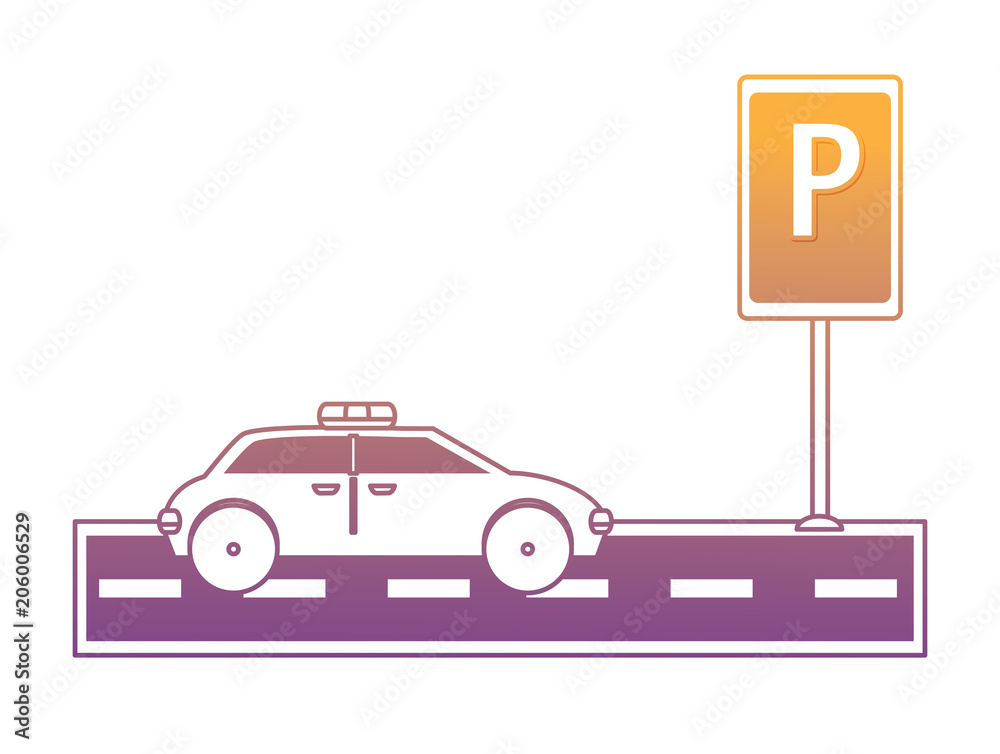 car in no parking zone over white background, vector illustration car in no parking zone over white background, vector illustration