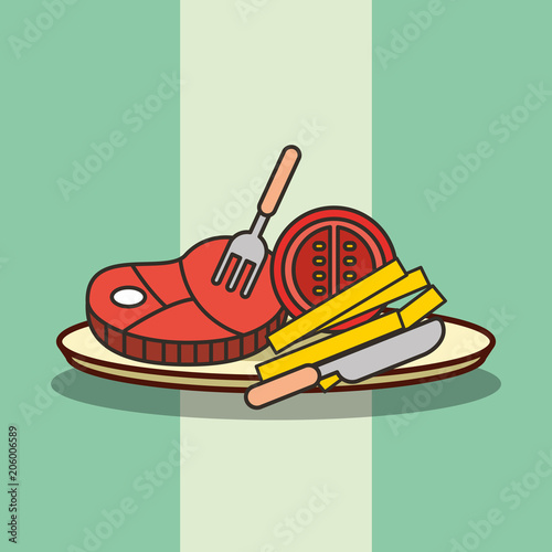 fast food hot dog french fries and bacon vector illustration