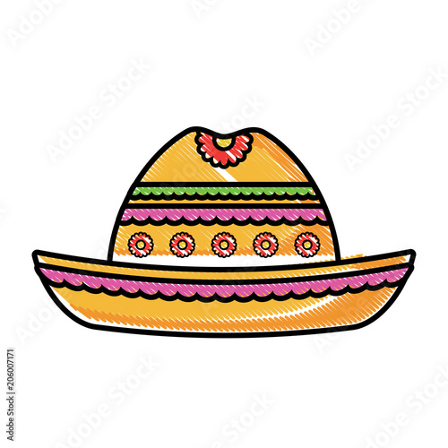 mexican hat icon over white background, vector illustration