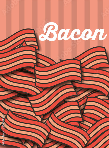 bacon portions menu restaurant poster vector illustration