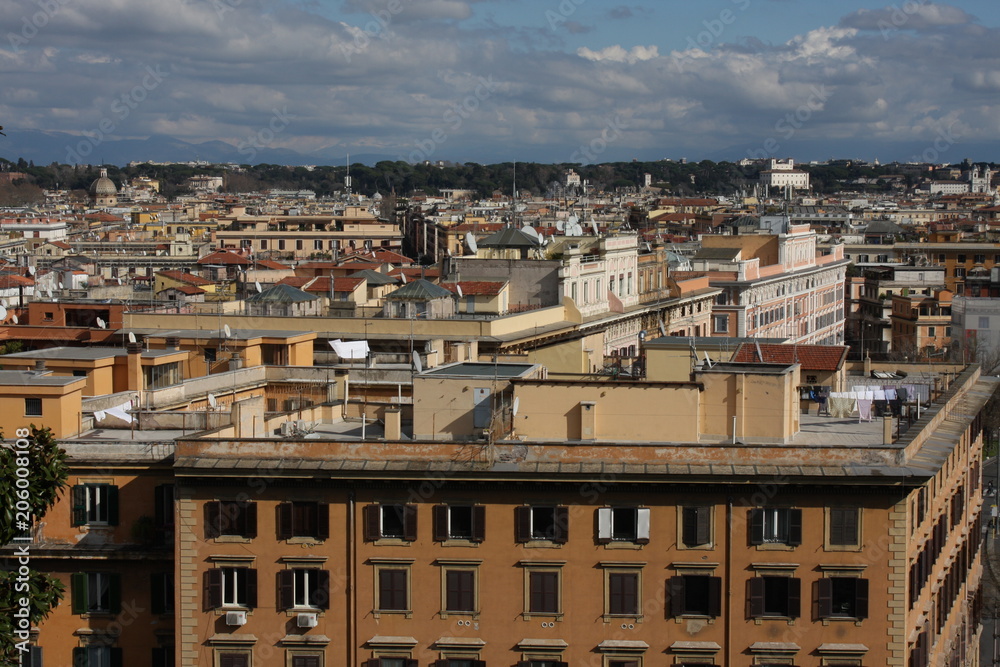 Naklejka premium Aerial panoramic cityscape of Rome, Italy