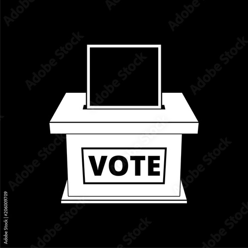 Voting concept icon, Flat style illustration of election day on dark background