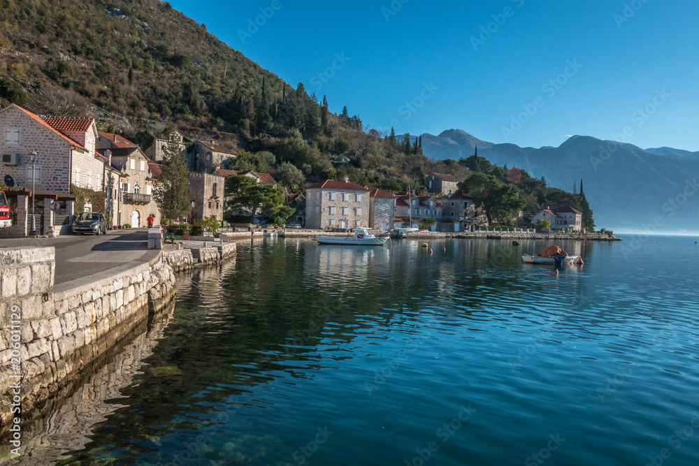 View of Perast in Montenegro