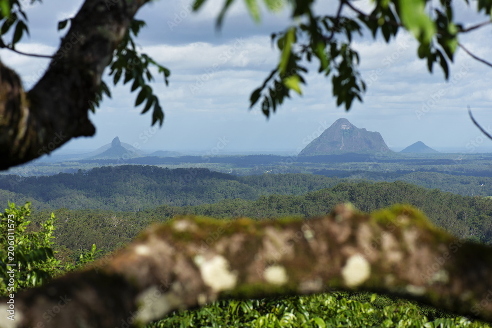 Mountain view of the Glass House Mountains Hinterlands.