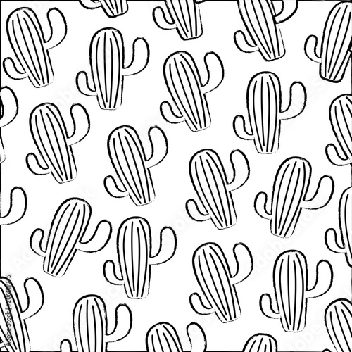background of cactus plant pattern, vector illustration design © djvstock