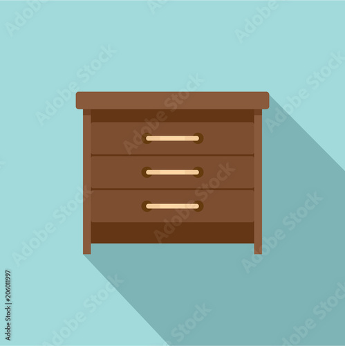 Drawers icon. Flat illustration of drawers vector icon for web design