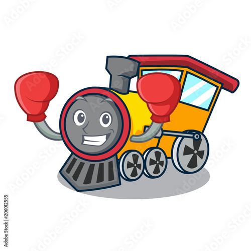Boxing train character cartoon style