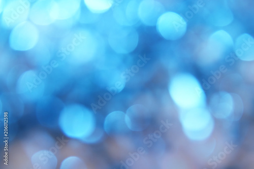 blue color abstract background with blurred defocus bokeh light for template