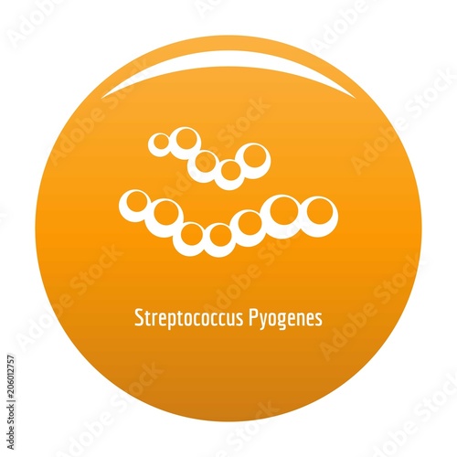 Streptococcus pyogenes icon. Simple illustration of streptococcus pyogenes vector icon for any design orange