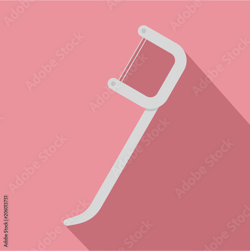 White toothpick floss icon. Flat illustration of white toothpick floss vector icon for web design