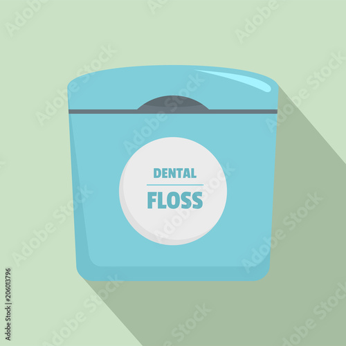 Dental floss box icon. Flat illustration of dental floss box vector icon for web design