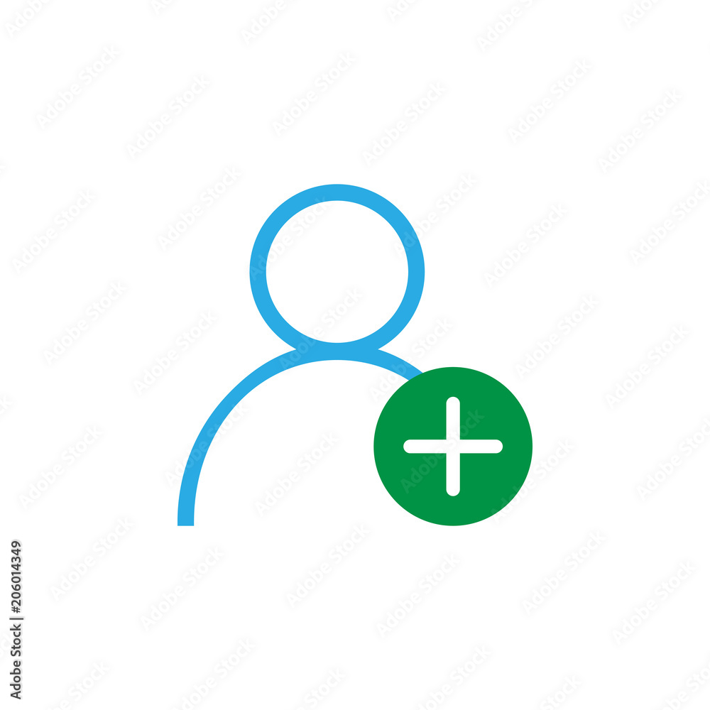 People Icon. Add user sign icon. Vector illustration, flat design. People Icon. Add user sign icon. Vector illustration, flat design.