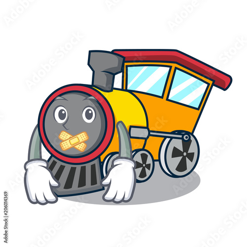 Silent train mascot cartoon style