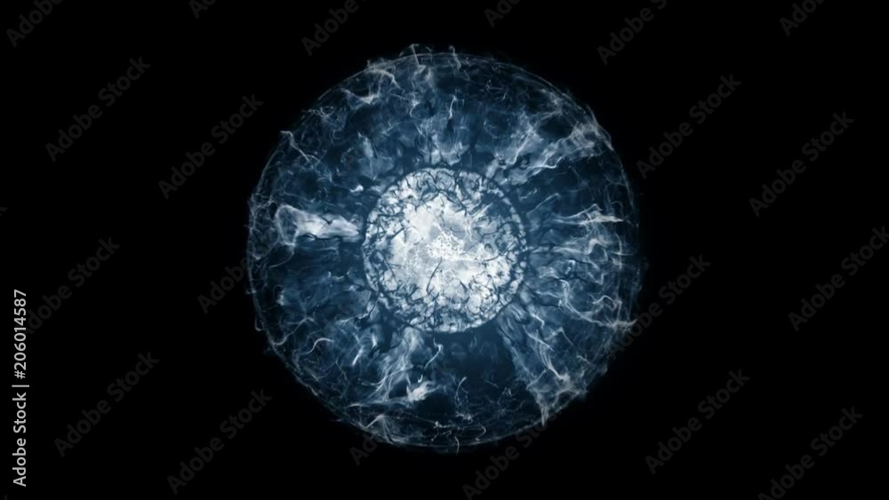 blue source of power in a dark background