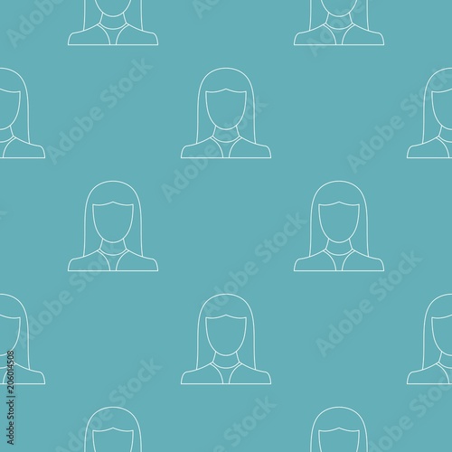Female avatar pattern vector seamless repeating for any web design