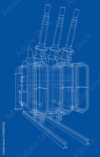 Power transformer concept. Vector