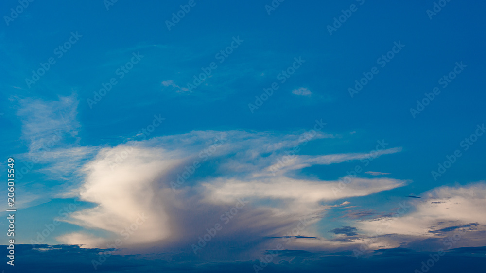 Beautiful sunset sky with clouds, background