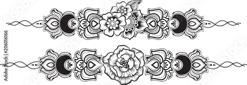 Ethnic indian line art border