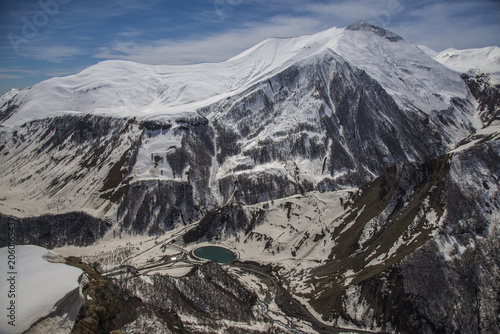 Caucasus Mountains in the spring day