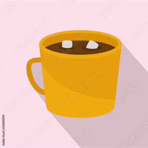 Coffee marshmallow icon. Flat illustration of coffee marshmallow vector icon for web design