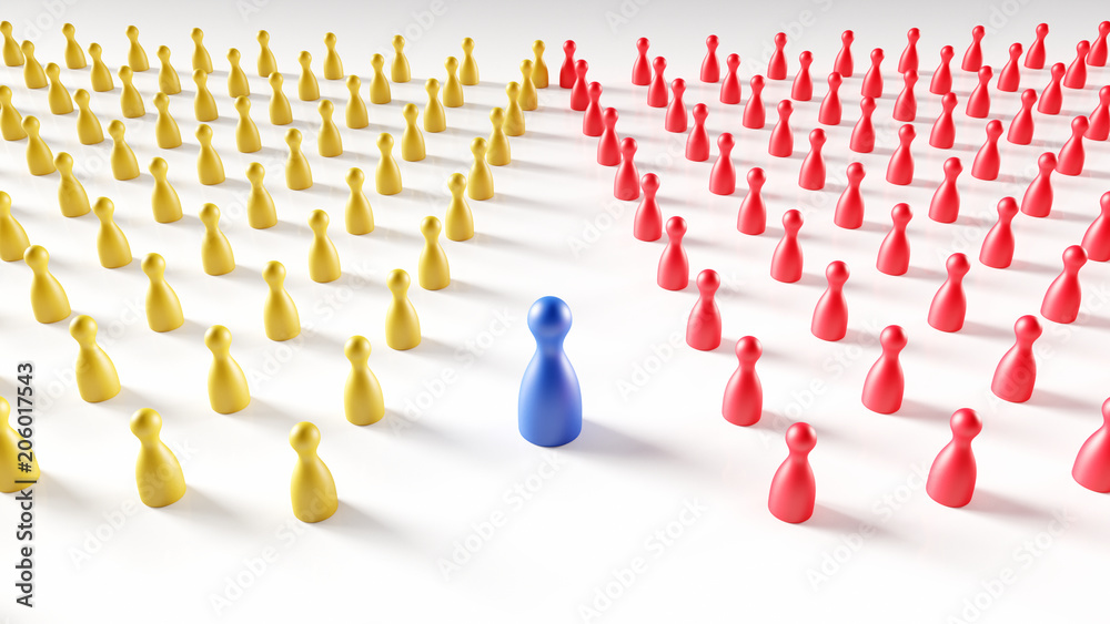 Concept series of Pawns on White Background depicting several Ideas: Mediation - Conflict solving Concept series of Pawns on White Background depicting several Ideas: Mediation - Conflict solving