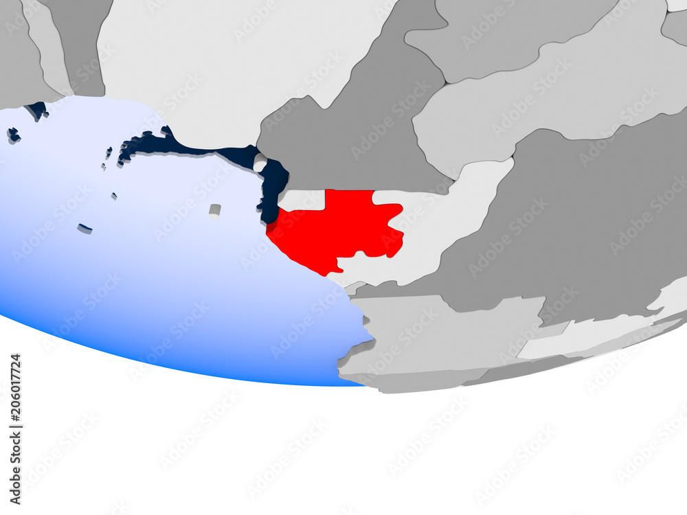 Fototapeta premium Gabon on globe